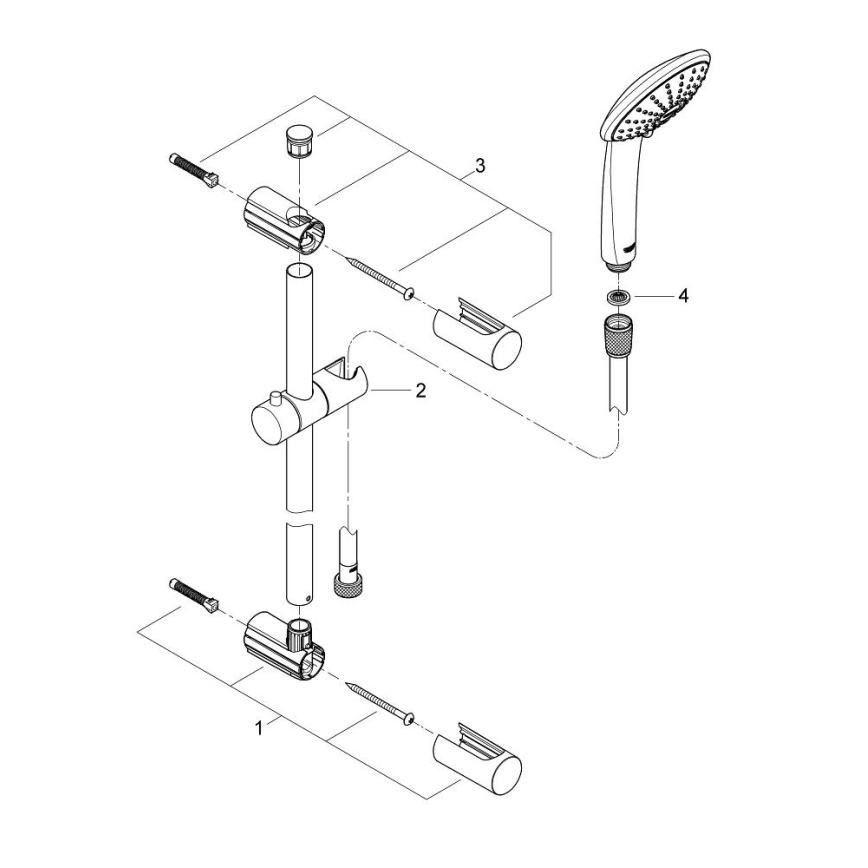 GROHE 27326000 - Conjunto de duche VITALIO JOY 600 mm, cromado brilhante