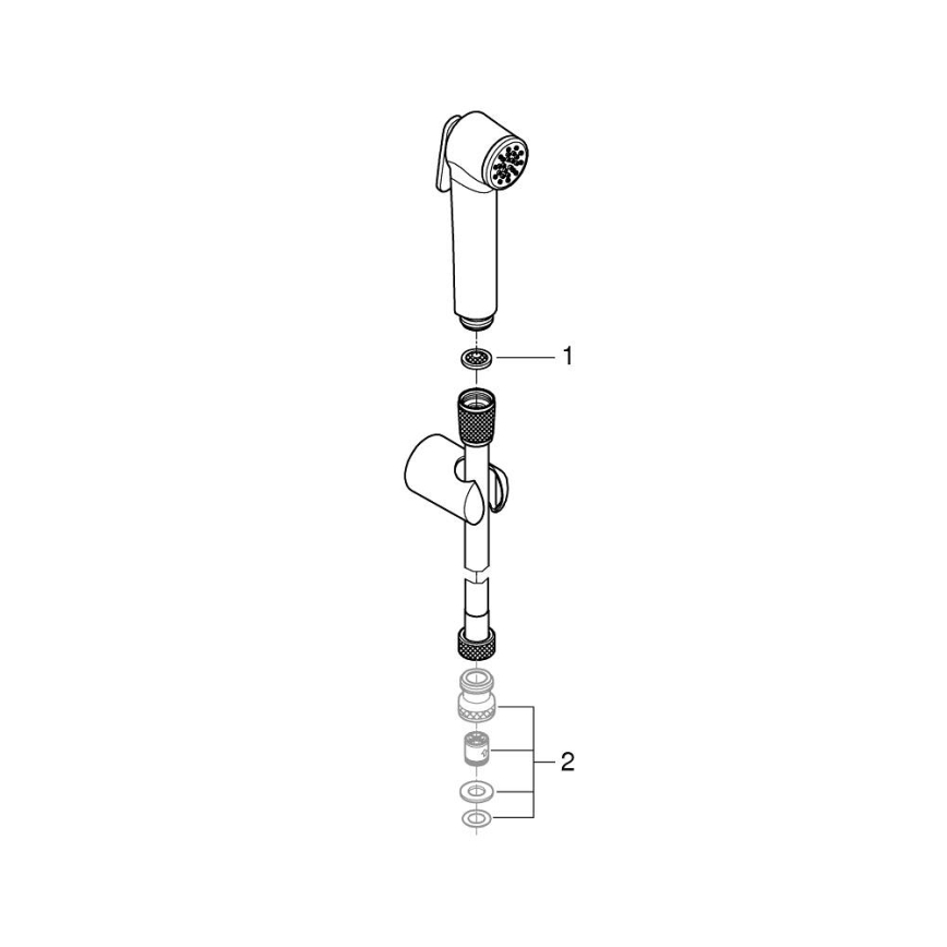 GROHE 27513A01 - Ducha para bidé TEMPESTA-F 1250 mm grafite