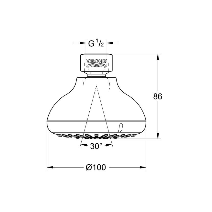GROHE 27606001 - Cabeça de duche NEW TEMPESTA 100 100 mm cromado brilhante