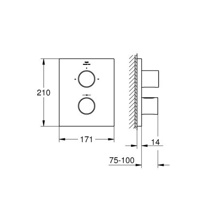 GROHE 27618000 - Tampa termostática GROHTHERM F cromado brilhante