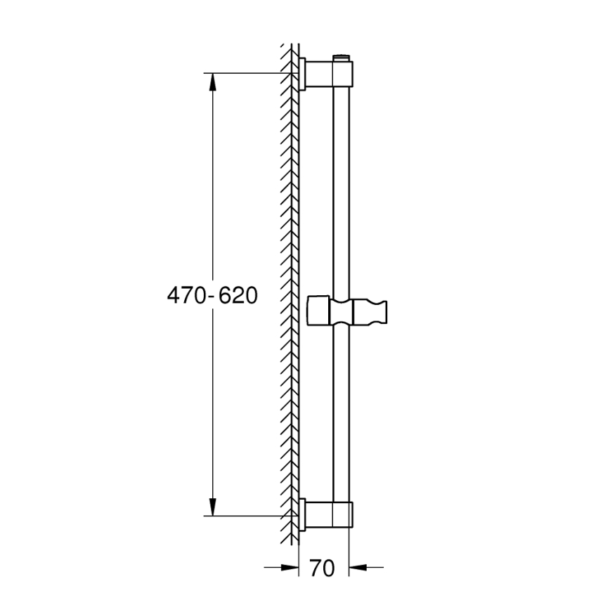 GROHE 27724001 - Barra de duche VITALIO UNIVERSAL 600 mm cromado brilhante