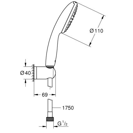 GROHE 27944001 - Conjunto de duche VITALIO START 110, 110 mm, cromo brilhante