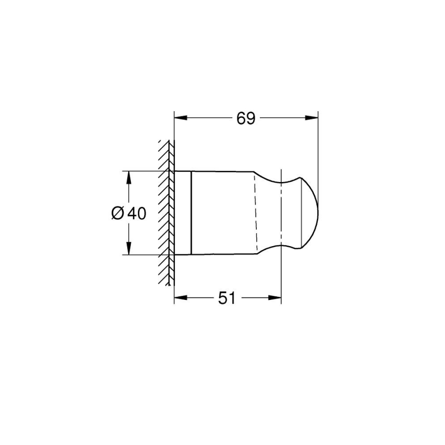 GROHE 27958001 - Suporte de parede para chuveiro VITALIO UNIVERSAL, cromado brilhante