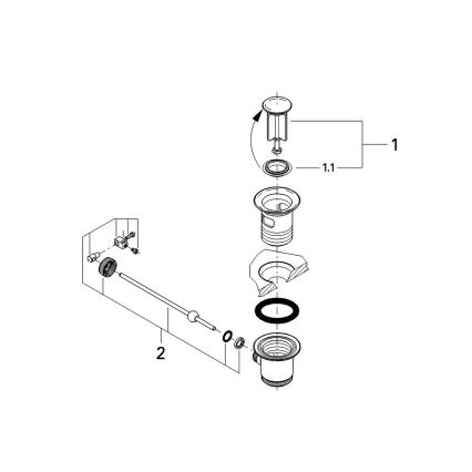 GROHE 28910000 - Conjunto de escoamento 1 14” cromado brilhante