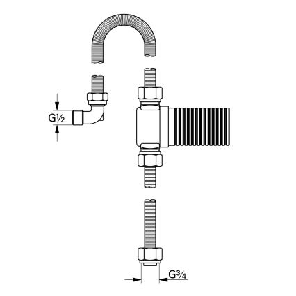 GROHE 28995000 - Conjunto de ligação TALENTOFILL DN 20 cromado brilhante
