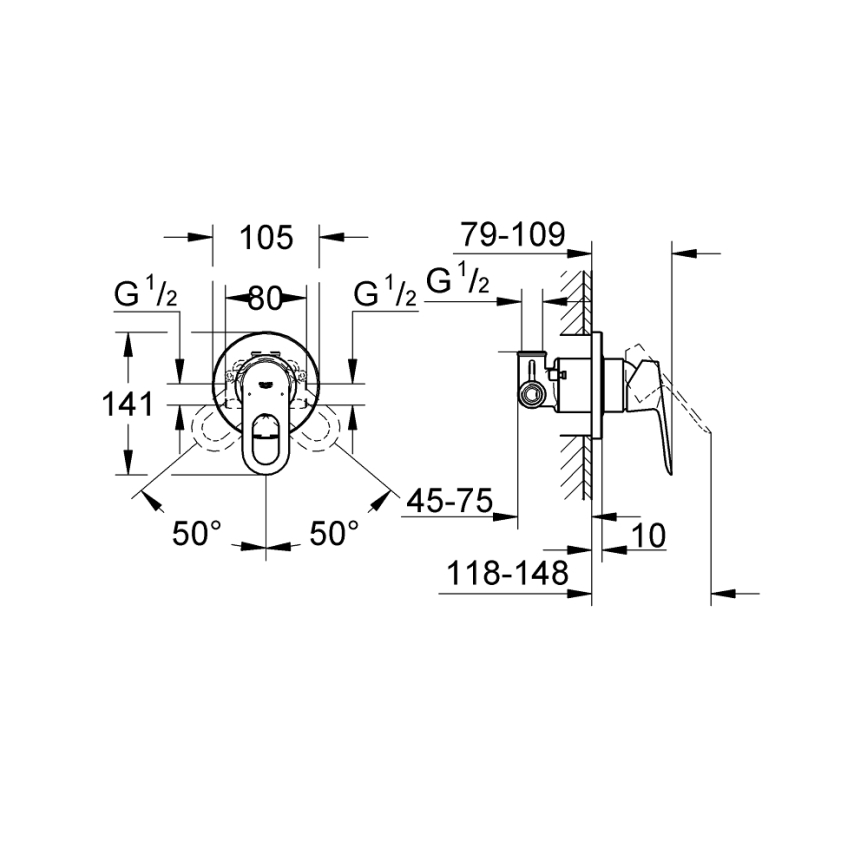 GROHE 29042000 - Misturador de duche BAULOOP cromo brilhante