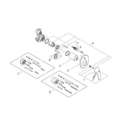 GROHE 29043000 - Misturador de banheira EUROCUBE, acabamento cromado brilhante