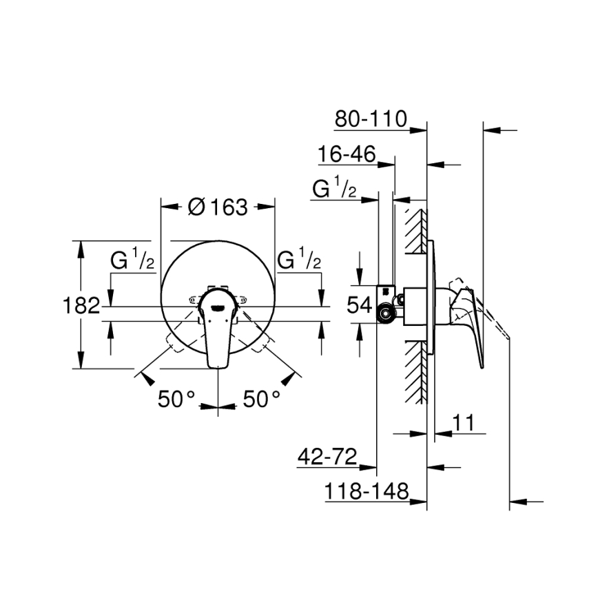 GROHE 29116000 - Misturador de duche START FLOW cromo brilhante