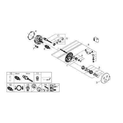 GROHE 29120000 -Misturador termostático de duche encastrado GROHTHERM SMARTCONTROL + suporte cromado
