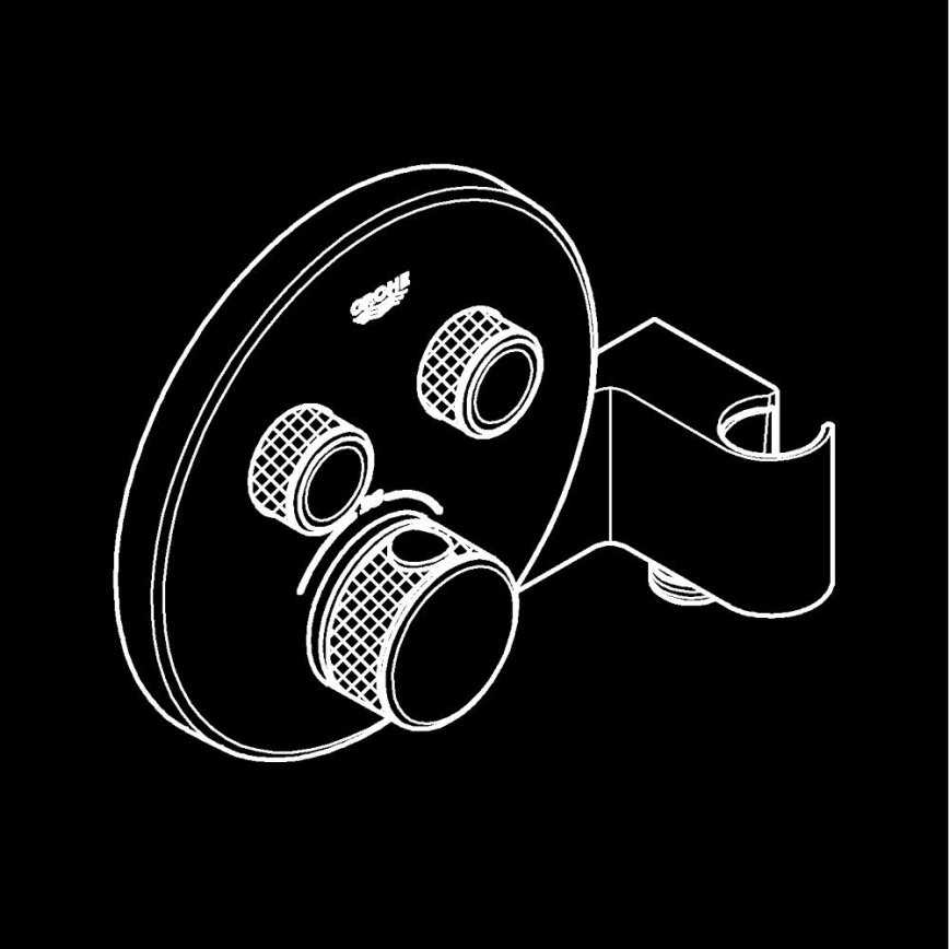 GROHE 29120000 -Misturador termostático de duche encastrado GROHTHERM SMARTCONTROL + suporte cromado