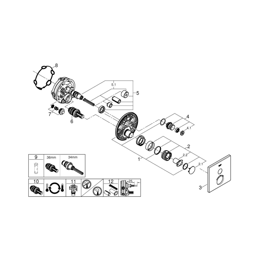 GROHE 29123000 - Bateria termostática de duche GROHTHERM SMARTCONTROL cromada