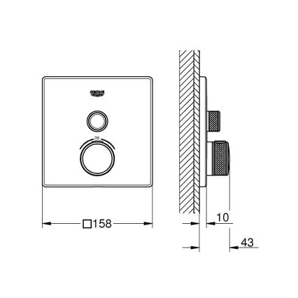 GROHE 29123000 - Bateria termostática de duche GROHTHERM SMARTCONTROL cromada