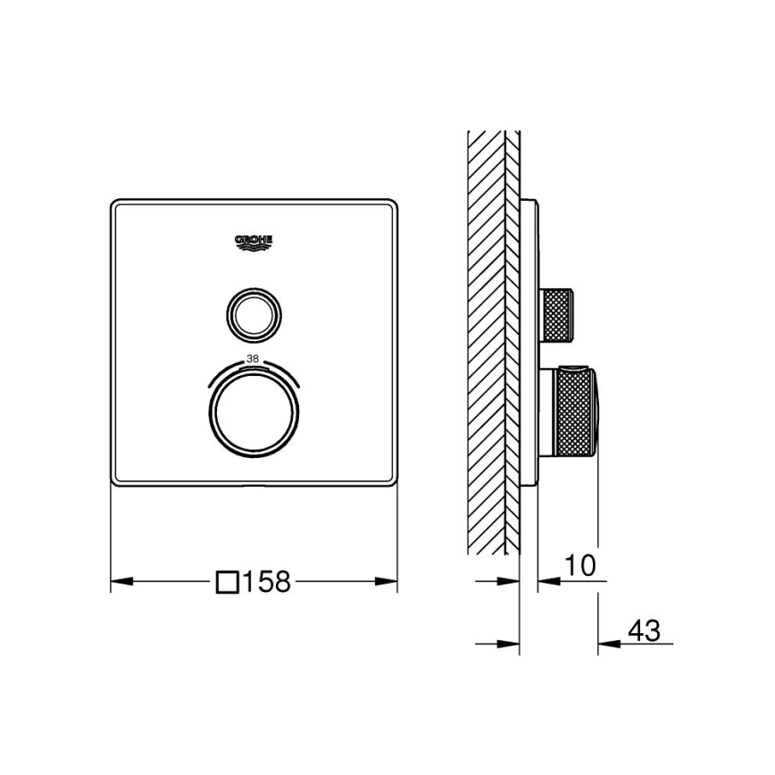 GROHE 29123000 - Bateria termostática de duche GROHTHERM SMARTCONTROL cromada