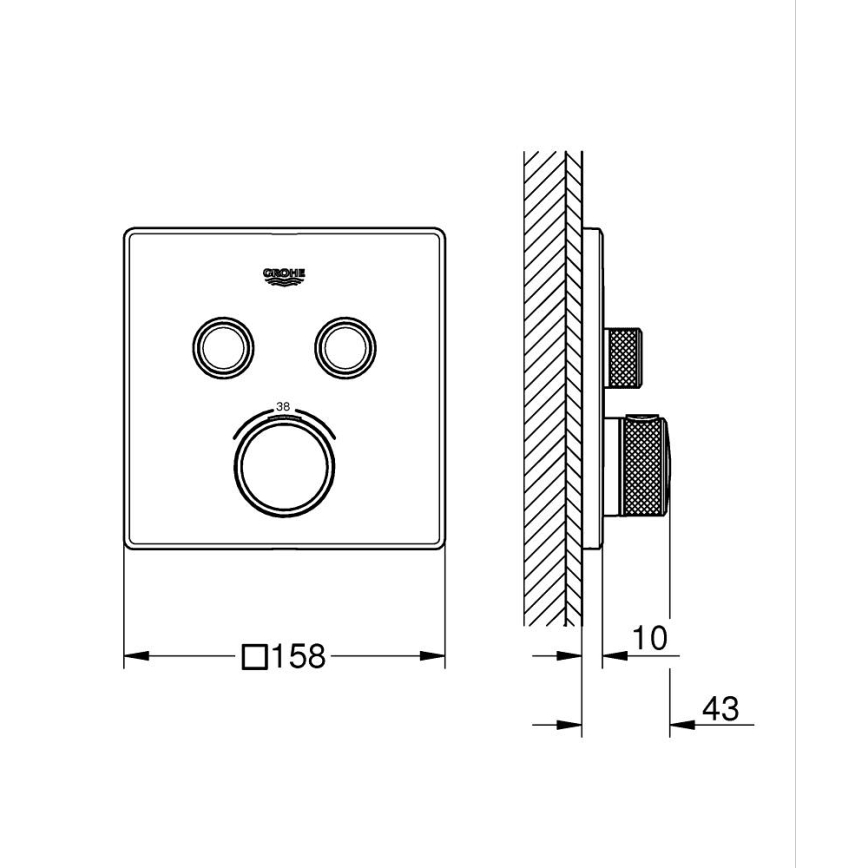 GROHE 29124000 - Termostato GROHTHERM SMARTCONTROL cromado brilhante