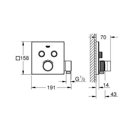 GROHE 29125000 - Misturador termostático para banheira GROHTHERM SMARTCONTROL cromado