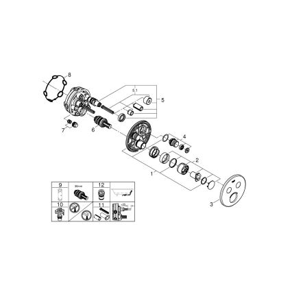 GROHE 29145000 - Placa de acabamento para misturador embutido SMARTCONTROL, cromado brilhante