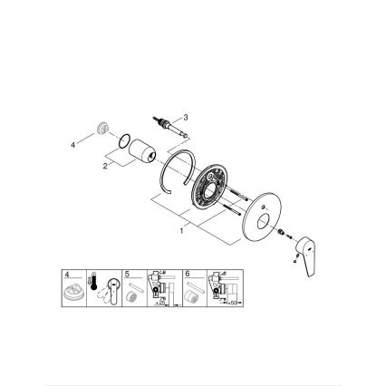 GROHE 29190001 - Misturador de banheira BAUEDGE DN 15 cromo brilhante