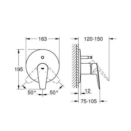 GROHE 29190001 - Misturador para banheira BAUEDGE DN 15 cromo brilhante