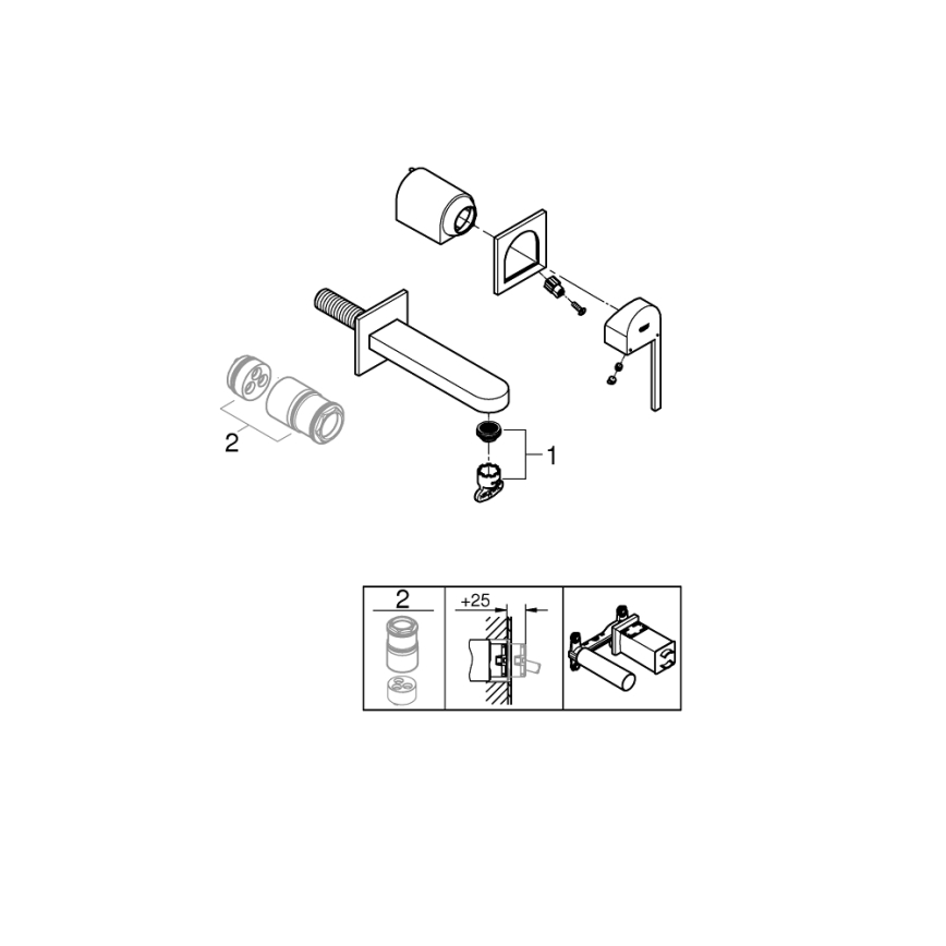 GROHE 29306003 - Misturadora de lavatório PLUS 203 mm, cromo brilhante