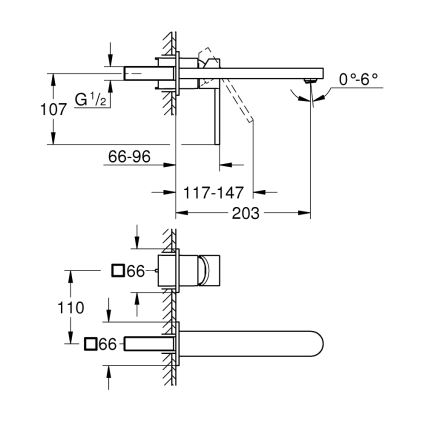 GROHE 29306003 - Misturadora de lavatório PLUS 203 mm, cromo brilhante
