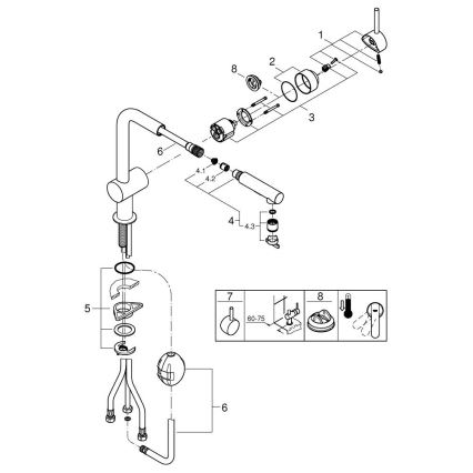 GROHE 30274000 - Misturadora de cozinha com bica em L, acabamento cromado brilhante