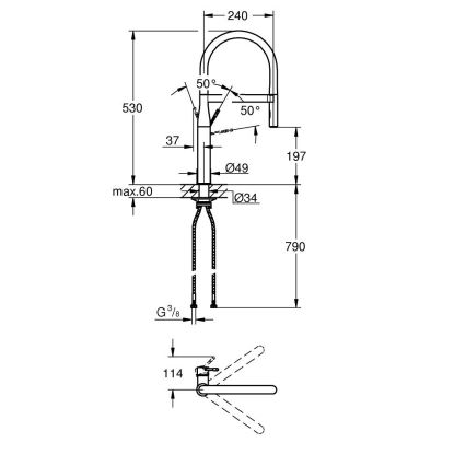 GROHE 30294A00 - Misturadora de cozinha ESSENCE grafite