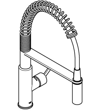 GROHE 30361000 - Misturador de cozinha GET 455 mm, acabamento cromado brilhante