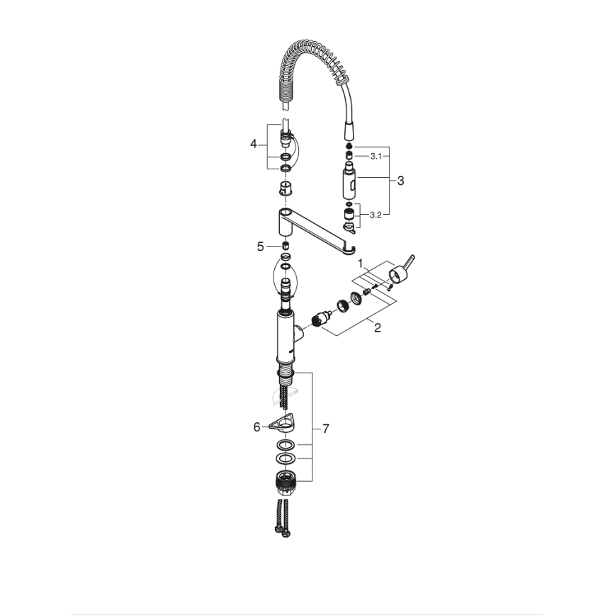 GROHE 30361000 - Misturador de cozinha GET 455 mm, cromado brilhante