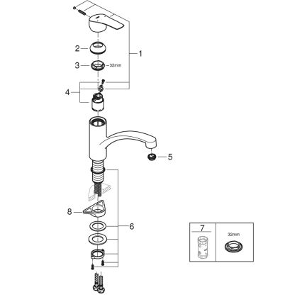 GROHE 305302432 - Torneira de cozinha START 184 mm preta