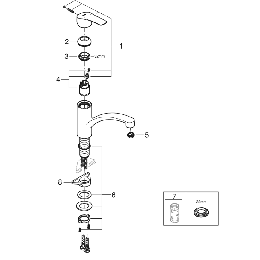 GROHE 305302432 - Torneira de cozinha START 184 mm preta