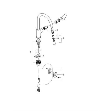 GROHE 30550000 - Misturadora de cozinha START EDGE 357 mm cromado brilhante