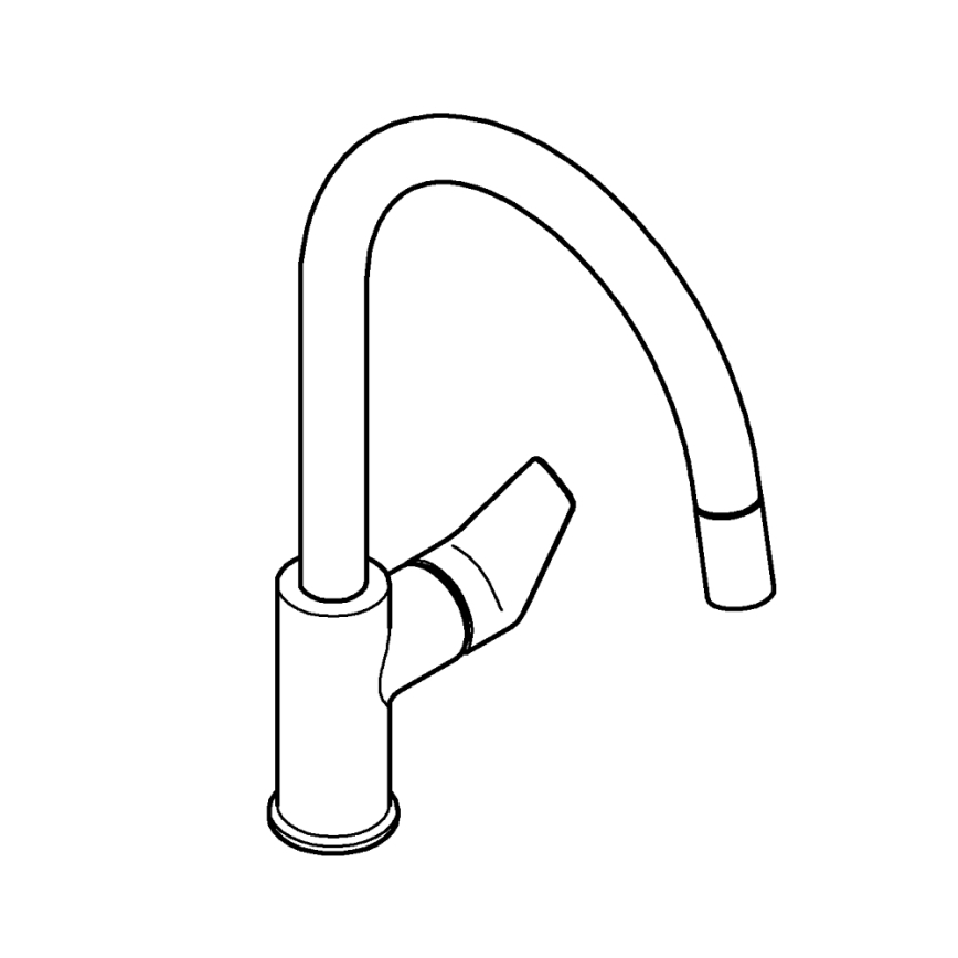 GROHE 30551000 - Misturador de cozinha START EDGE 357 mm, cromado brilhante
