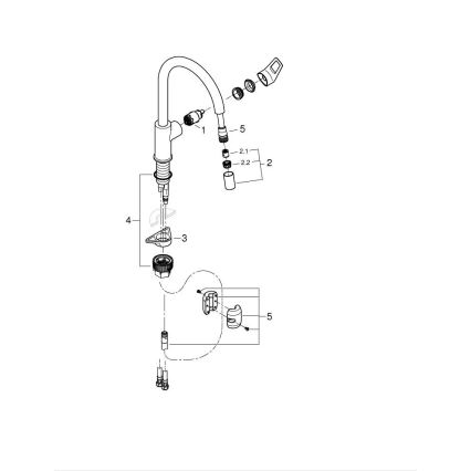 GROHE 30556000 - Torneira de cozinha START LOOP 357 mm, cromado brilhante