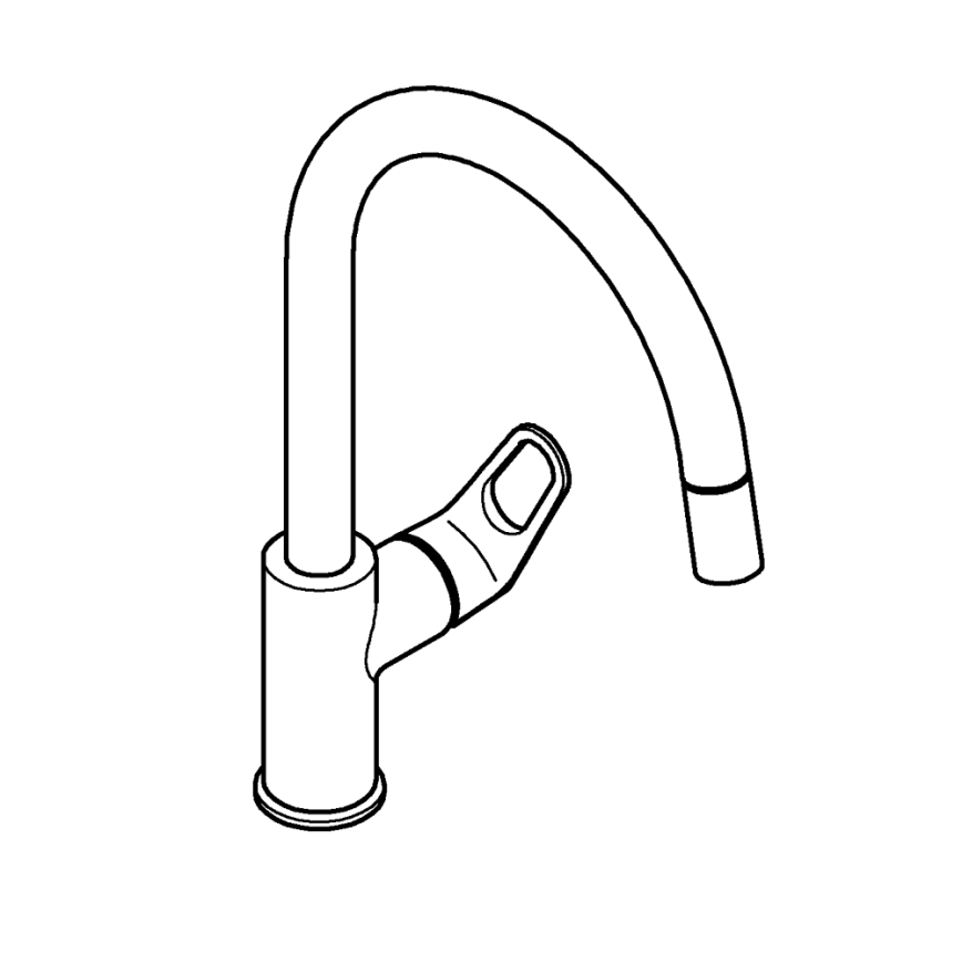 GROHE 30569000 - Misturadora para lava-loiças START FLOW 357 mm cromado brilhante