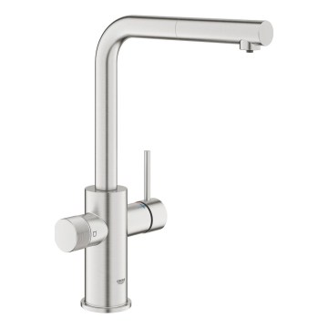 GROHE 30590DC0 - Torneira de cozinha com bico extraível BLUE PURE em aço inoxidável