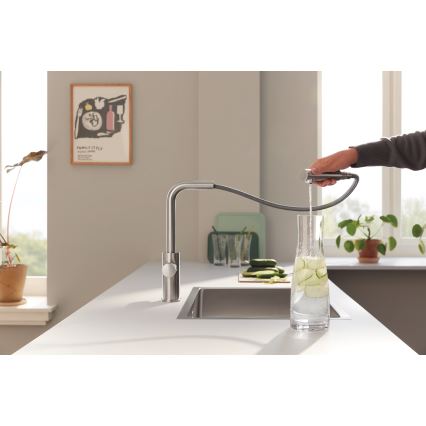 GROHE 30590DC0 - Torneira de cozinha com bico extraível BLUE PURE em aço inoxidável