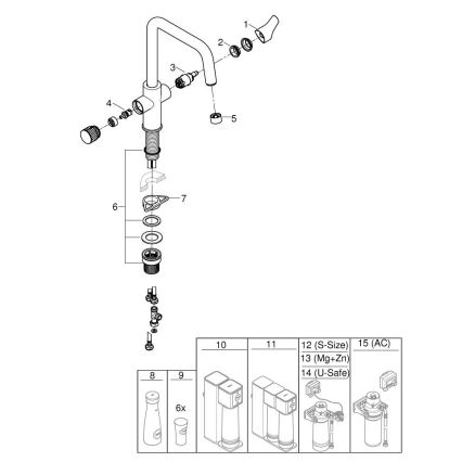 GROHE 30595000 - Torneira de cozinha BLUE PURE Start 366 mm, cromado brilhante
