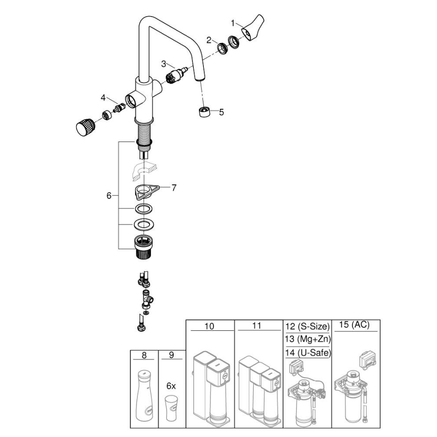GROHE 30595DC0 - Torneira de cozinha BLUE PURE em aço inoxidável