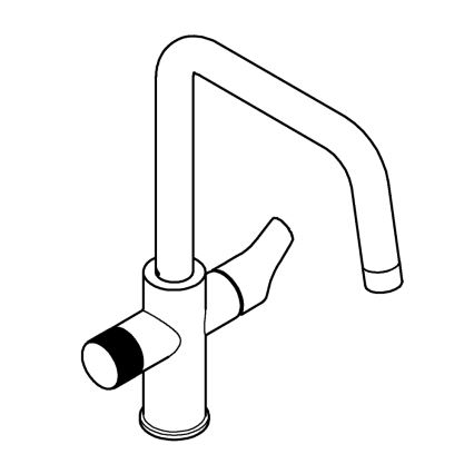 GROHE 30595DC0 - Torneira de cozinha BLUE PURE em aço inoxidável