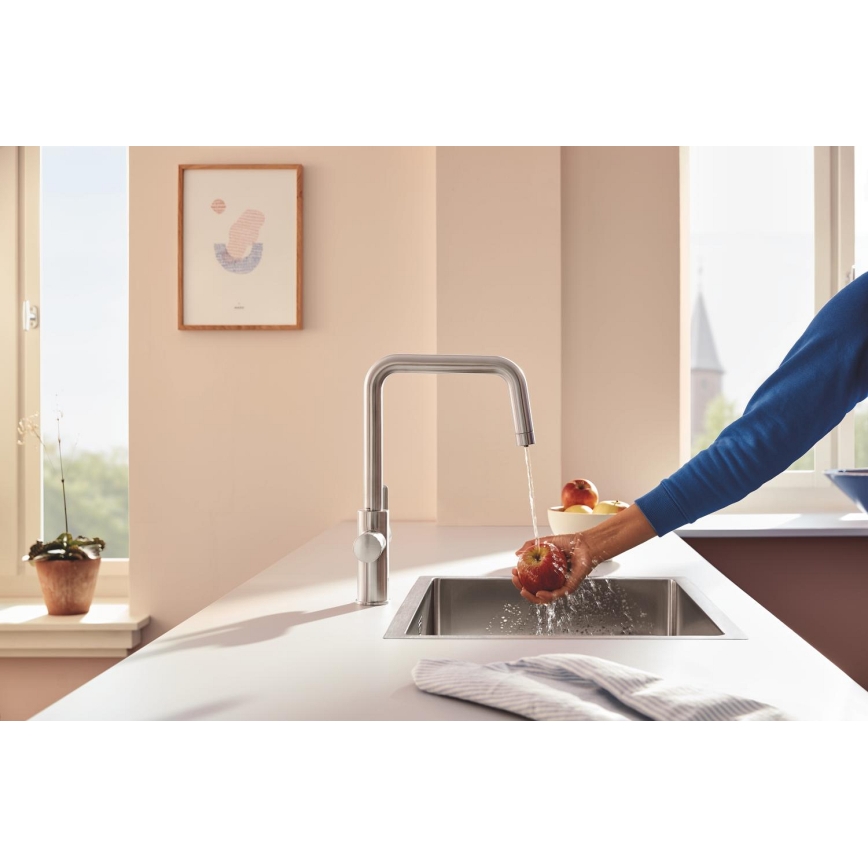 GROHE 30595DC0 - Torneira de cozinha BLUE PURE em aço inoxidável