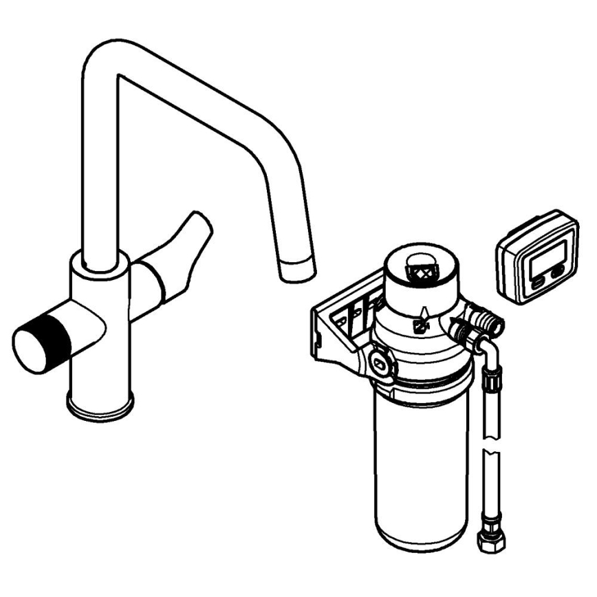 GROHE 30596000 - Misturador de cozinha BLUE PURE com sistema de filtragem, cromado brilhante