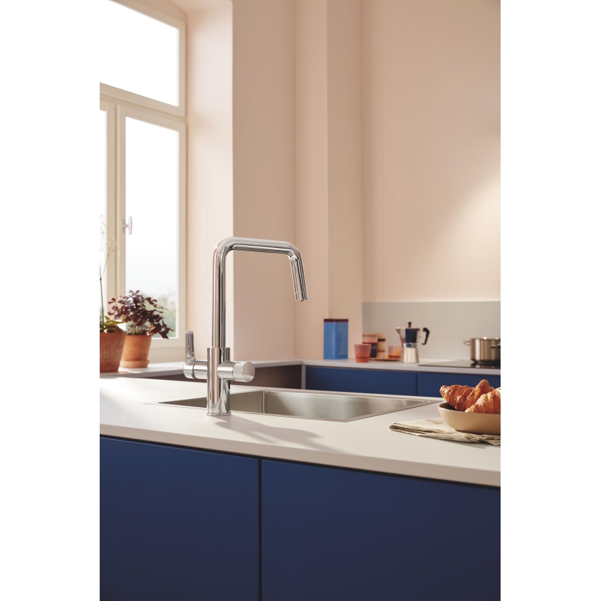 GROHE 30596000 - Misturador de cozinha BLUE PURE com sistema de filtragem, cromado brilhante