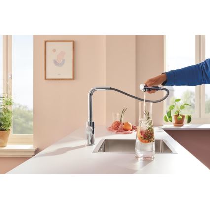 GROHE 30601000 - Misturadora de cozinha BLUE PURE A com bica extensível, acabamento cromado brilhante
