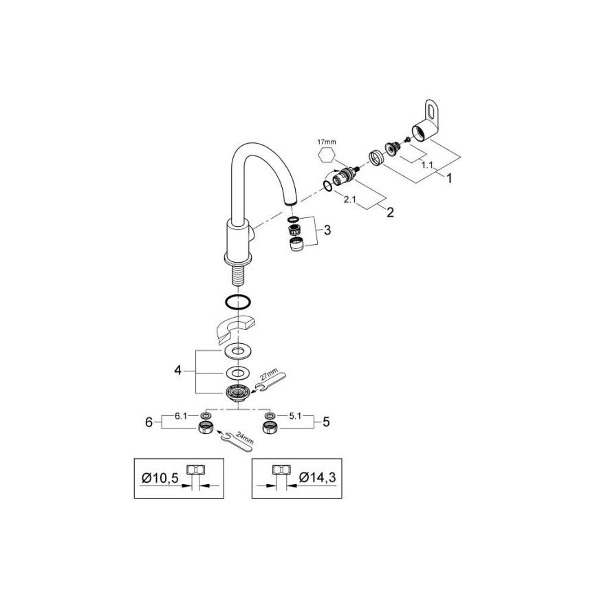 GROHE 31222000 - Torneira para cozinha BAULOOP, cromo brilhante