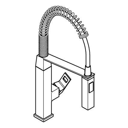 GROHE 31395000 - Misturador para cozinha EUROCUBE 547 mm cromo brilhante