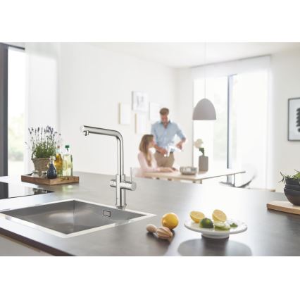 GROHE 31454001 - Misturadora de cozinha BLUE HOME com bica em L, acabamento cromado brilhante