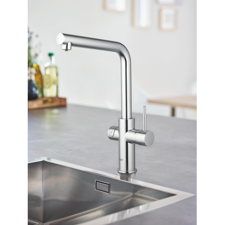 GROHE 31454001 - Misturadora de cozinha BLUE HOME com bica em L, acabamento cromado brilhante
