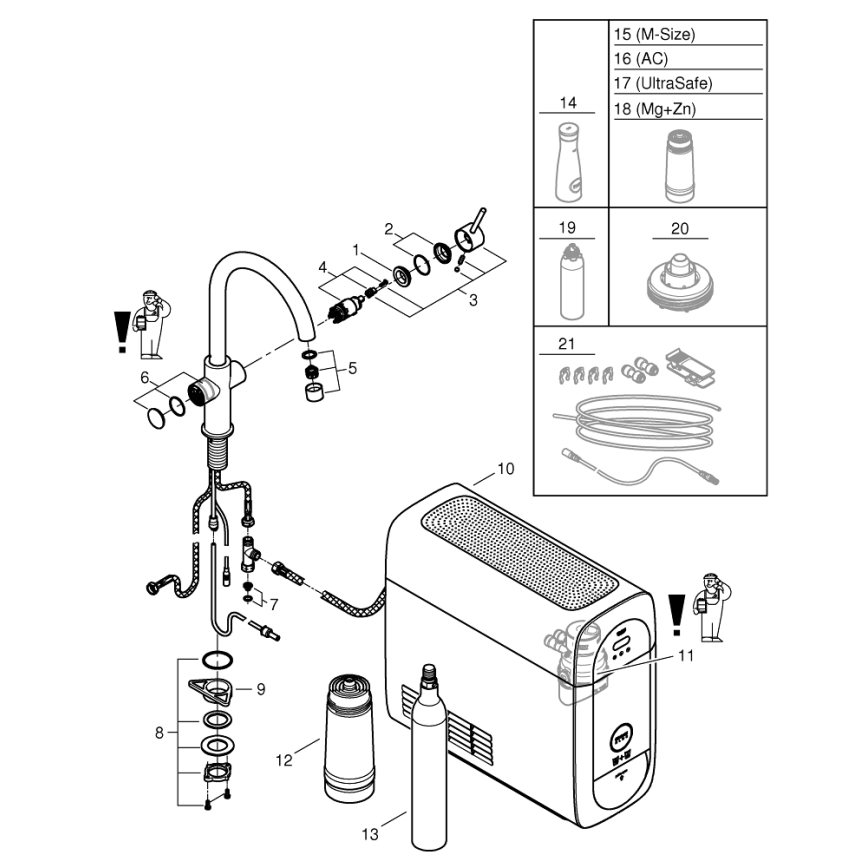 GROHE 31455001 - Torneira de cozinha BLUE HOME, acabamento cromado brilhante