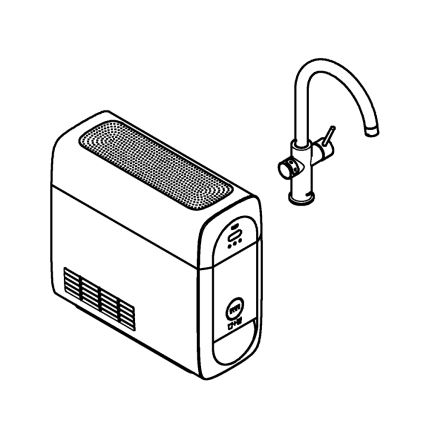 GROHE 31455001 - Torneira de cozinha BLUE HOME, acabamento cromado brilhante