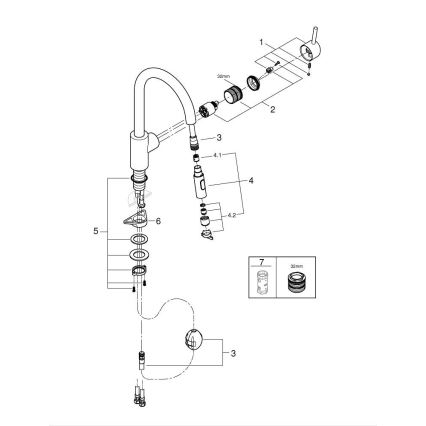 GROHE 31483DC2 - Misturadora de cozinha CONCETTO em aço inoxidável